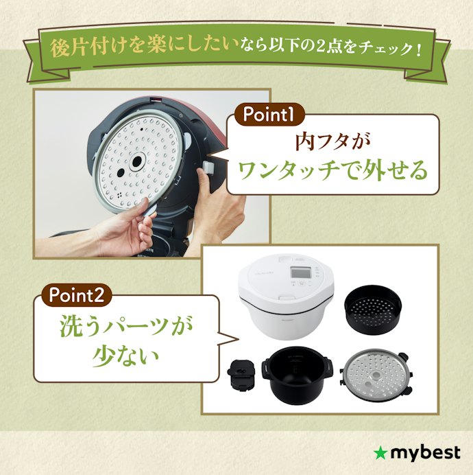 後片づけを楽にするなら内フタの取り外し方と洗うパーツ数を確認しよう