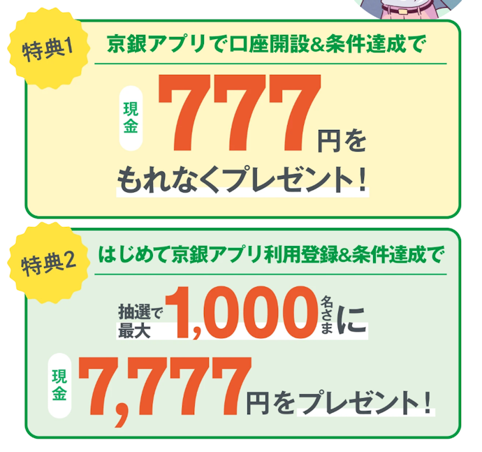 京銀アプリの口座開設や利用登録で現金がもらえる!最大8,554円プレゼントキャンペーン