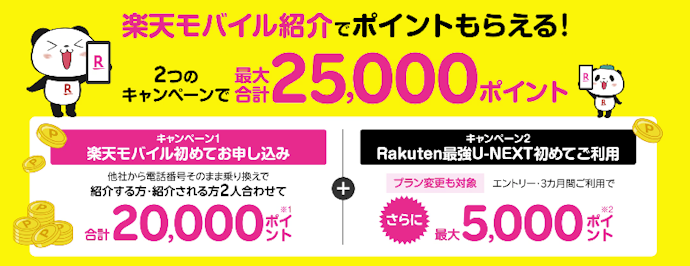 紹介キャンペーンは紹介した側が7,000円分の楽天ポイント