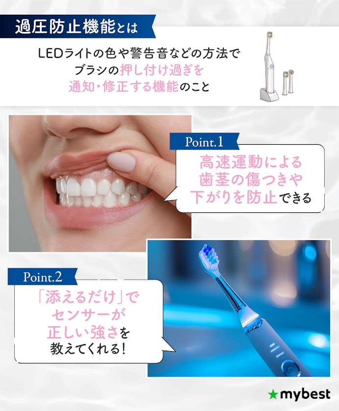 電動歯ブラシ初心者は、過圧防止機能をマストでチェック