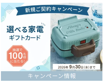 抽選で100名にギフトカードが当たる!新規契約プレゼントキャンペーン