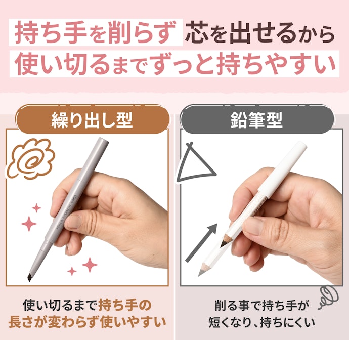 芯がなくなるまで快適に使いたいなら繰り出し型がおすすめ