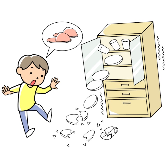 家具の配置を工夫し、防災グッズは手の届くところに