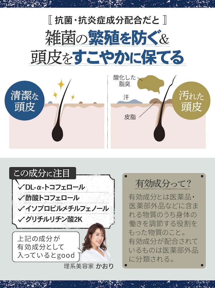頭皮ケアを重視するなら抗菌・抗炎症成分に注目