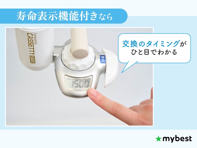 浄水性能を保つために、交換時期がひと目でわかるモデルを選ぼう