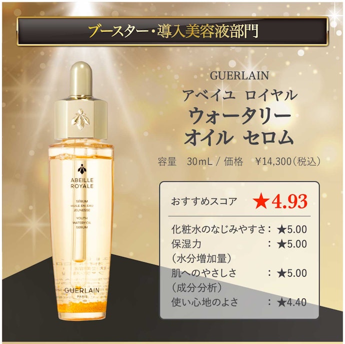 【04/ブースター・導入美容液】GUERLAIN「アベイユ ロイヤル ウォータリー オイル セロム」