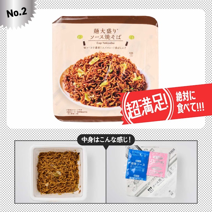 【2位】ローソン「麺大盛り ソース焼そば」(参考価格:198円)