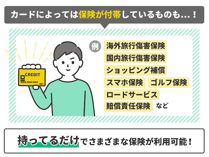 メリット③:持っているだけで旅の備えに。旅行保険やショッピング補償が付帯