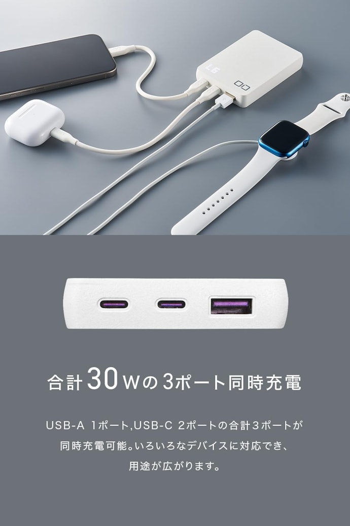 出力は30W以上がおすすめ!短時間で充電できる