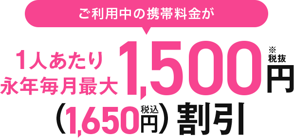 スマホ代が毎月割引される「おうち割 光セット」