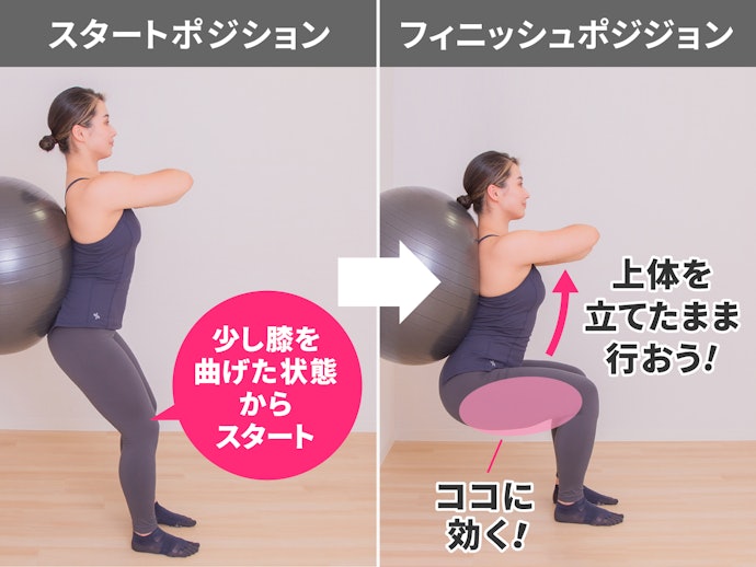 脚まわりの引き締めに!スクワットの手順