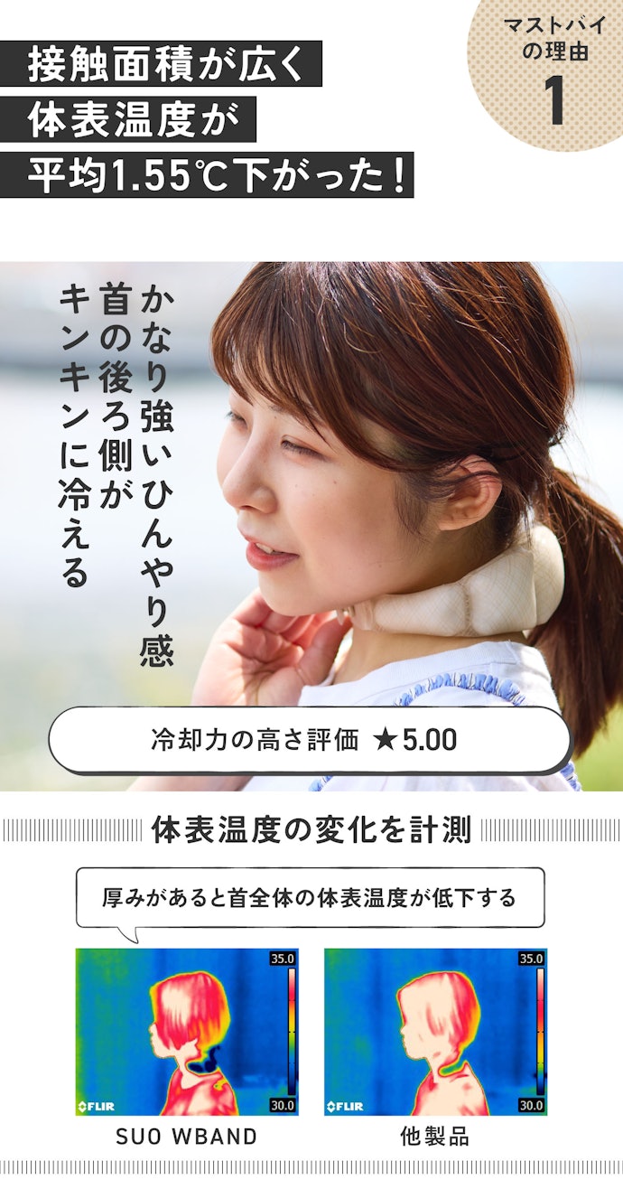理由①:まるで氷のような冷たさ!首の後も横もキンキンにクールダウン
