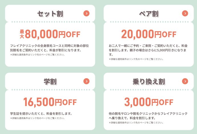 割引メニューを使うことでより費用を抑えられる!