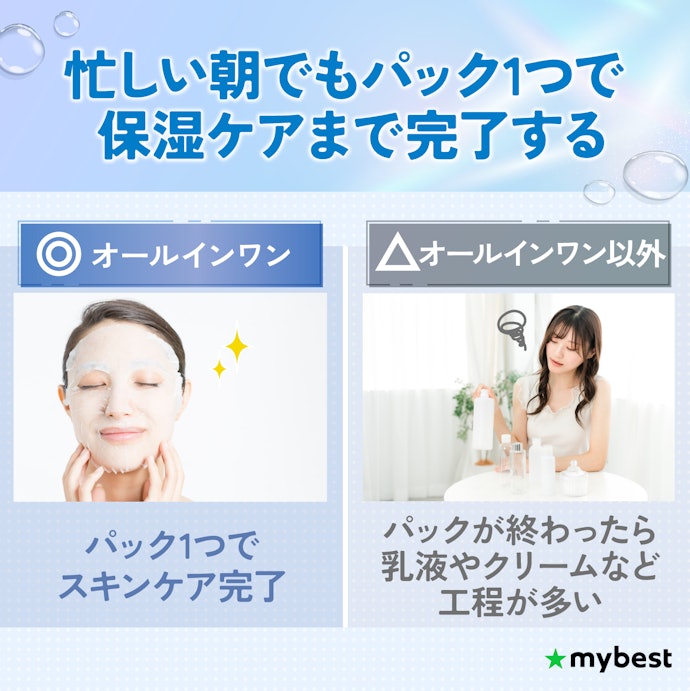 朝用のフェイスパックを探している人は、オールインワンタイプがおすすめ