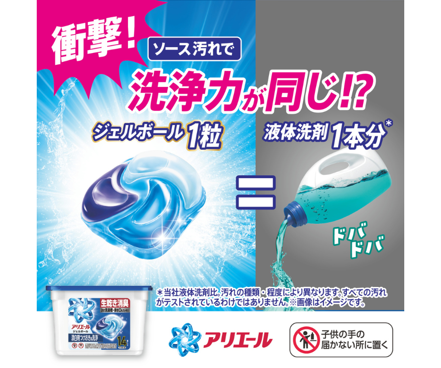 1粒入れるだけでOKって本当！？アリエール ジェルボール プロの洗浄力