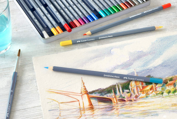 水彩色鉛筆:水彩画風にぼかして描きたい人におすすめ