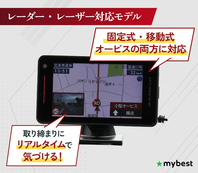 GPSだけでなく、レーダー・レーザーを受信できるモデルを選ぼう