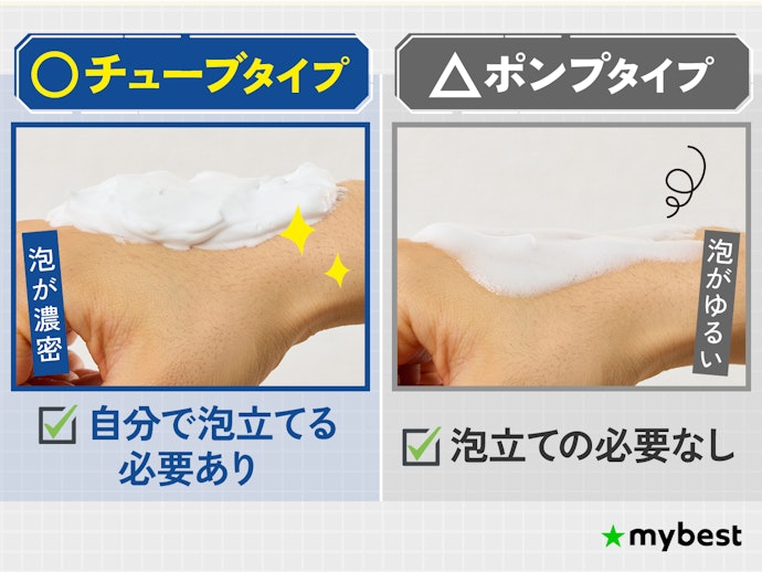 泡立ち重視ならチューブがおすすめ