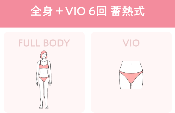 ①全身+VIO6回 蓄熱式