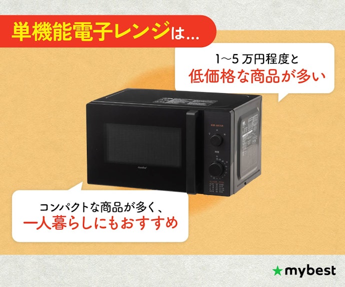 低価格&シンプル機能なものがほしいなら単機能電子レンジ