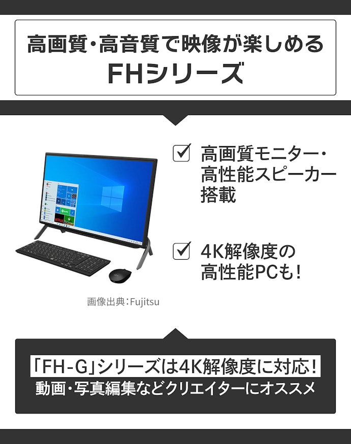 動画の鑑賞・編集を楽しむなら、液晶一体型「FHシリーズ」で決まり