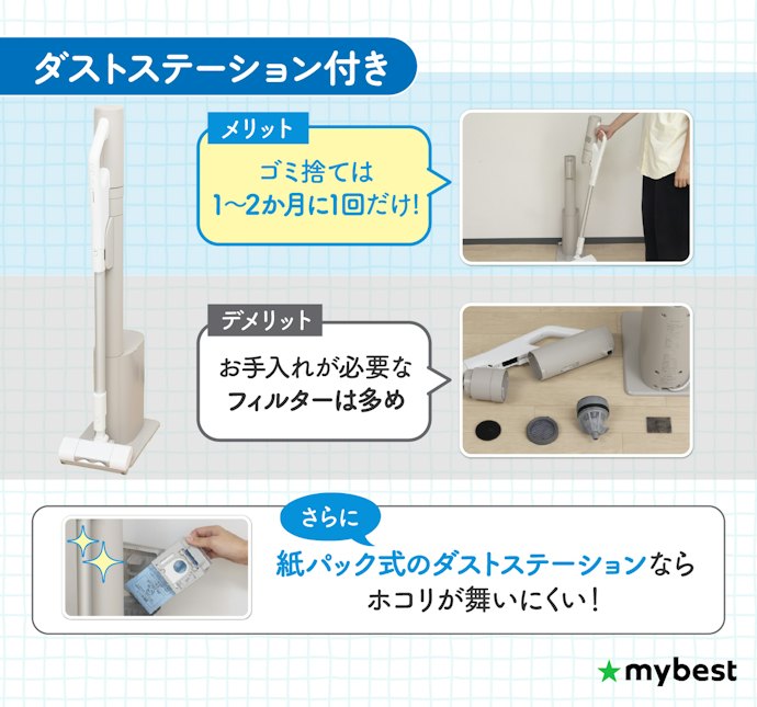 ダストステーション付きなら、ゴミ捨ての頻度を抑えられる