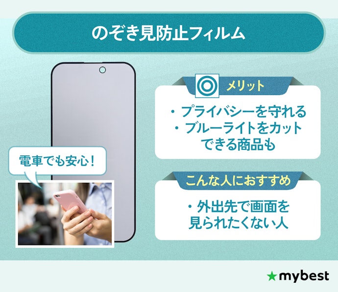 画面を見られたくない人は覗き見防止フィルムを選ぼう