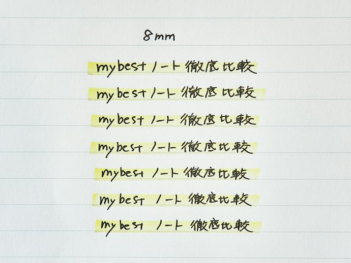 ゆったり書き込みたい人には8mm(U罫)
