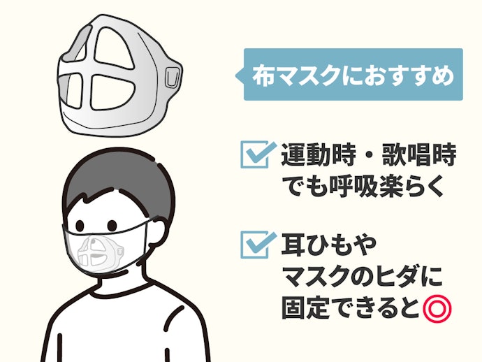 布マスクを使っている人には、形をキープできる立体型が便利