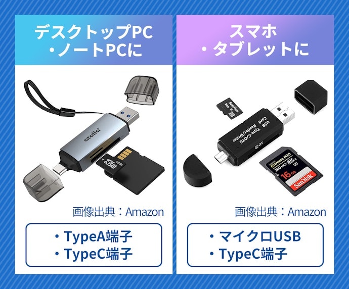 PCやスマホなど使用機器に接続できる端子かどうか確かめよう