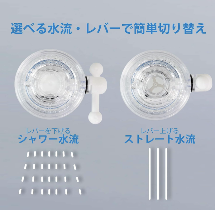 用途に合わせて水流を調節したいなら、水流モードの切り替え機能が便利