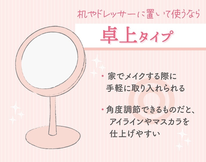 机やドレッサーに置いて使う場合は卓上タイプがおすすめ