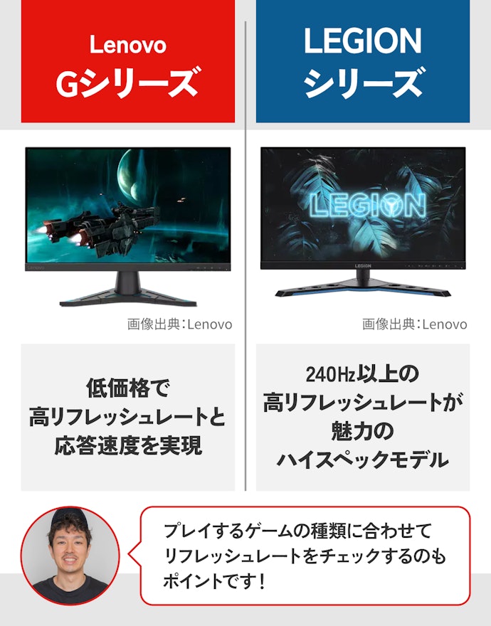 ゲーム用なら、Lenovo G・LEGIONシリーズからチョイス
