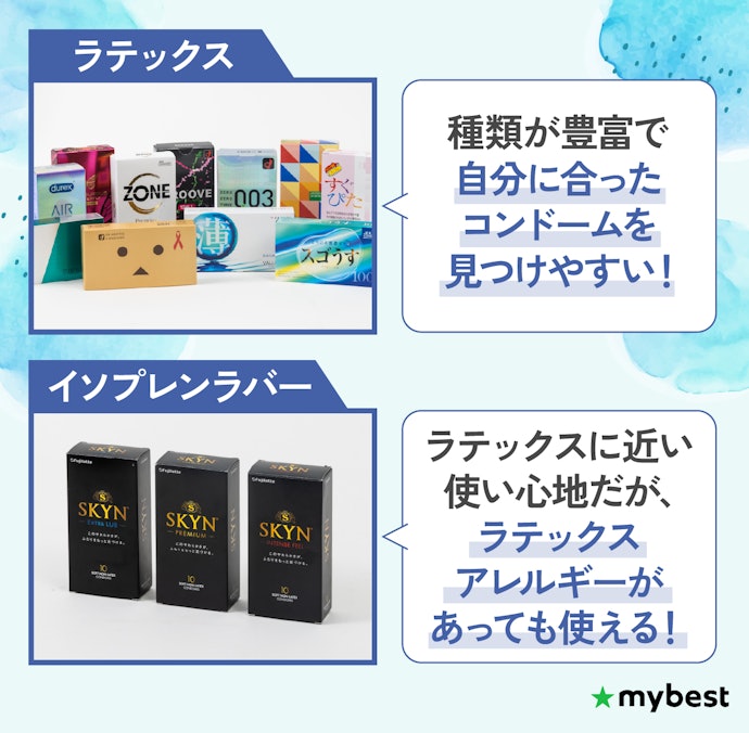 悩んだらラテックスを!アレルギーがあるならイソプレンラバーをチェック