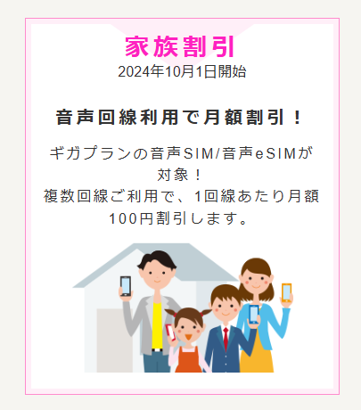 通話定額オプションあり!家族通話割引もあり、電話が多い人は要チェック
