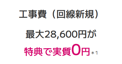 1ギガタイプ(3年プラン)・10ギガタイプ(2年プラン)への申し込みで受けられる特典