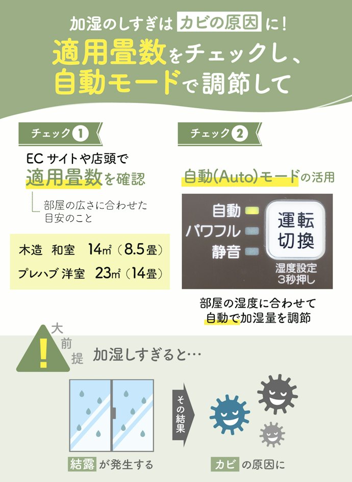 適用畳数が大きいものは広い部屋で使用するのにぴったり