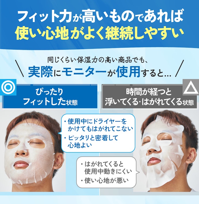 保湿力は前提に、より顔にシートがフィットするものがベスト