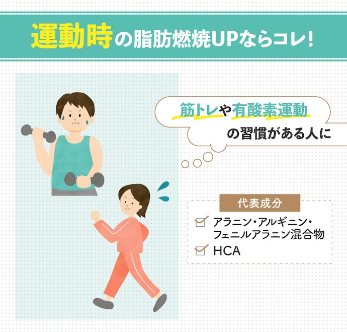 運動と組み合わせたいなら、アラニン・アルギニン・フェニルアラニン混合物、HCAを