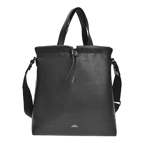 APCブラックトートバッグ美品！シンプルおしゃれ A.P.C. 黒レザートートバッグ