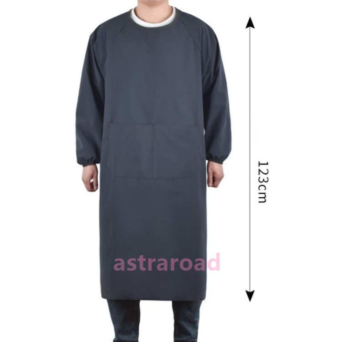 袖付きタイプ:袖部分までカバー。介護や庭の手入れなど汚れやすい作業に