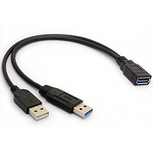 外付けHDD/SSDなどの電力不足解消には、USB Type-Aメス/オス - USB Type-Aオス×2