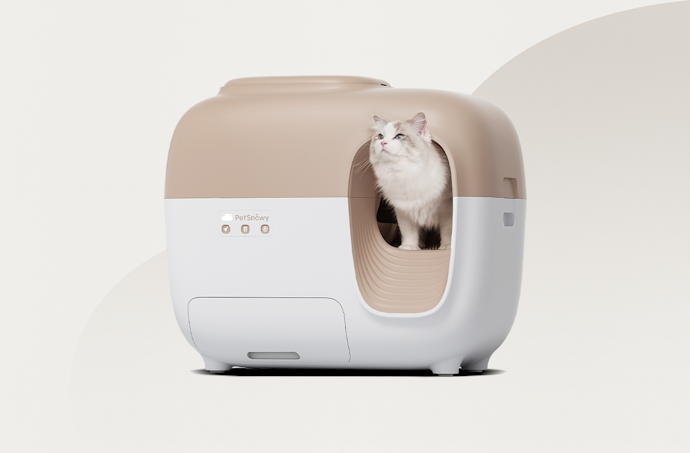 PetSnowy 猫用トイレ ベージュとホワイト PetSnowy 猫用トイレ ベージュとホワイト
