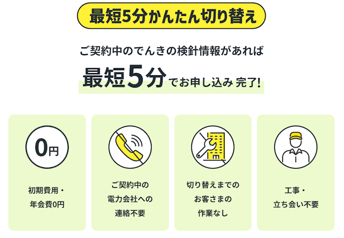 意外とラク!でんきへの切り替え手順