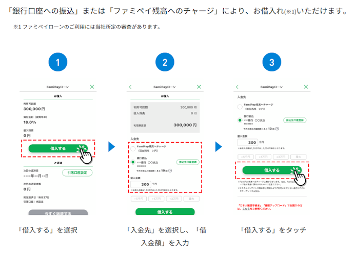 ファミペイローンはファミペイへの直接チャージが最大の特徴