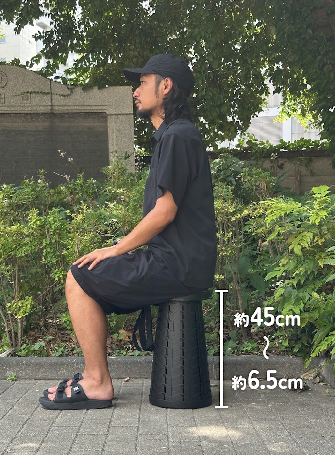 座面の高さ|★★★★★|6.5cm〜45cmまで自由に調整できて、文句なし!