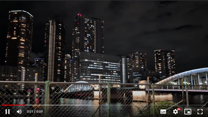 夜景は明暗差を表現できていた。日中の映像は少し暗め