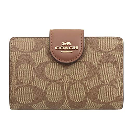 【割引しました】コーチ財布　人気の茶色♡ コーチ COACH 三つ折り財布 ミラ スモール フラップ ウォレット