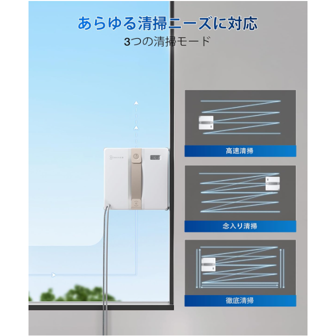 モードの選択肢が多いと、より柔軟な掃除ができる