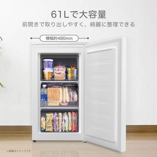 冷蔵庫付属の冷凍室の不足を補いたい場合は、60L前後がちょうどよい
